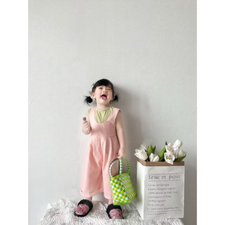 Set áo + yếm bé gái Littlebee màu hồng