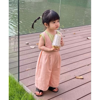 Set áo + yếm bé gái Littlebee màu hồng