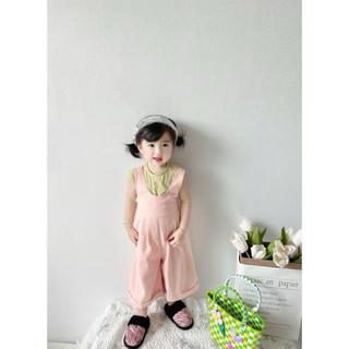 Set áo + yếm bé gái Littlebee màu hồng