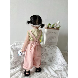 Set áo + yếm bé gái Littlebee màu hồng