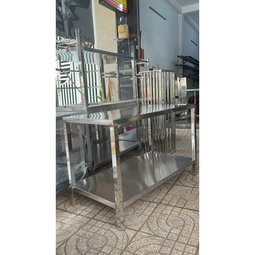 bàn sơ chế inox đủ kích thước (sản xuất tại xưởng)