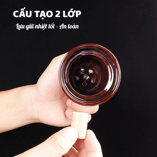 Cốc xông ngải cứu gốm sứ chịu nhiệt cao – Dụng cụ xông hơ, trị liệu giảm đau, cạo gió thư giãn