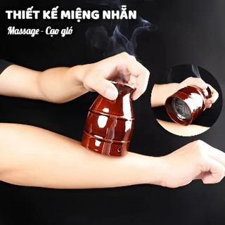 Cốc xông ngải cứu gốm sứ chịu nhiệt cao – Dụng cụ xông hơ, trị liệu giảm đau, cạo gió thư giãn