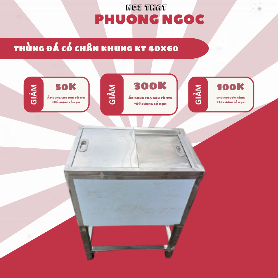 THùng Đá INOX  cách âm giữ nhiệt  quán cà phê quán trà sữa  giá xưởng