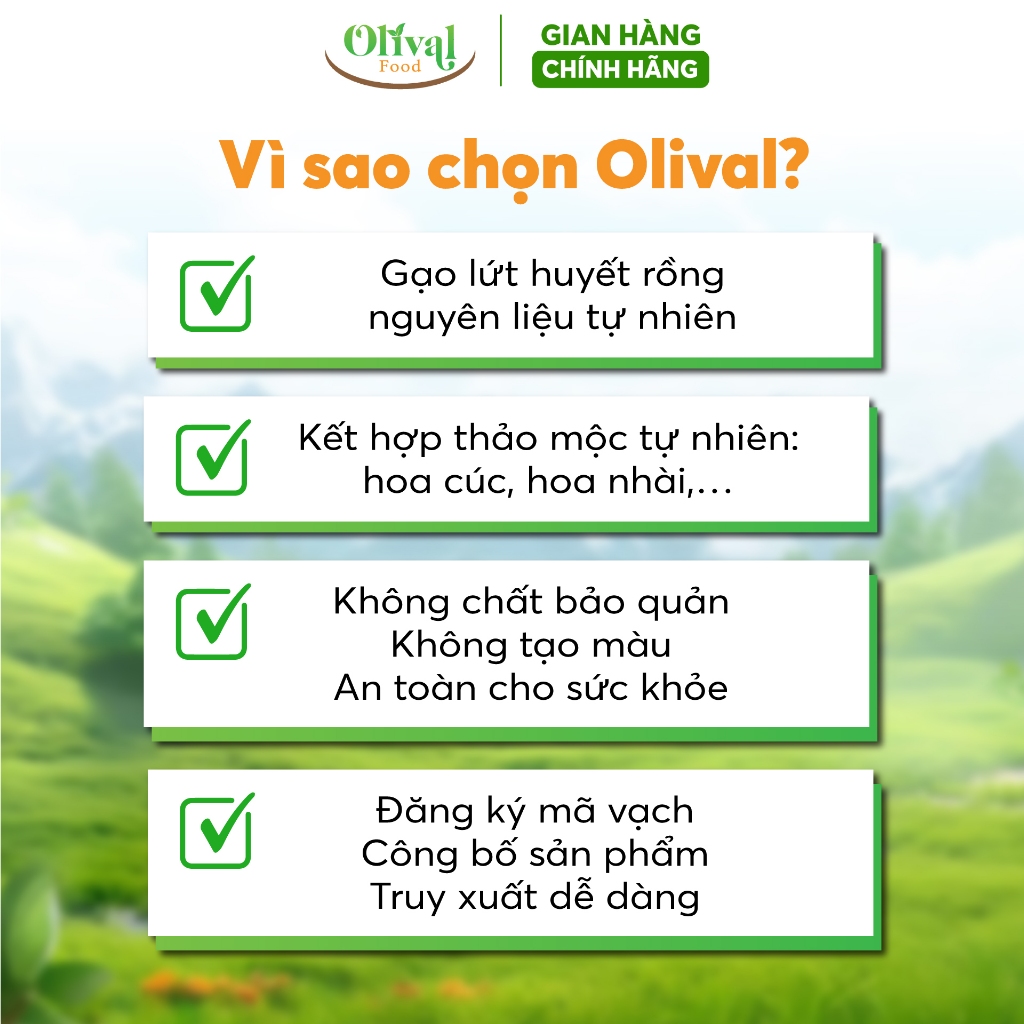Trà gạo lứt huyết rồng - Dạng túi lọc giúp đẹp dáng, sáng da, ngủ sâu giấc thanh lọc cơ thể mỗi ngày - Olival Food