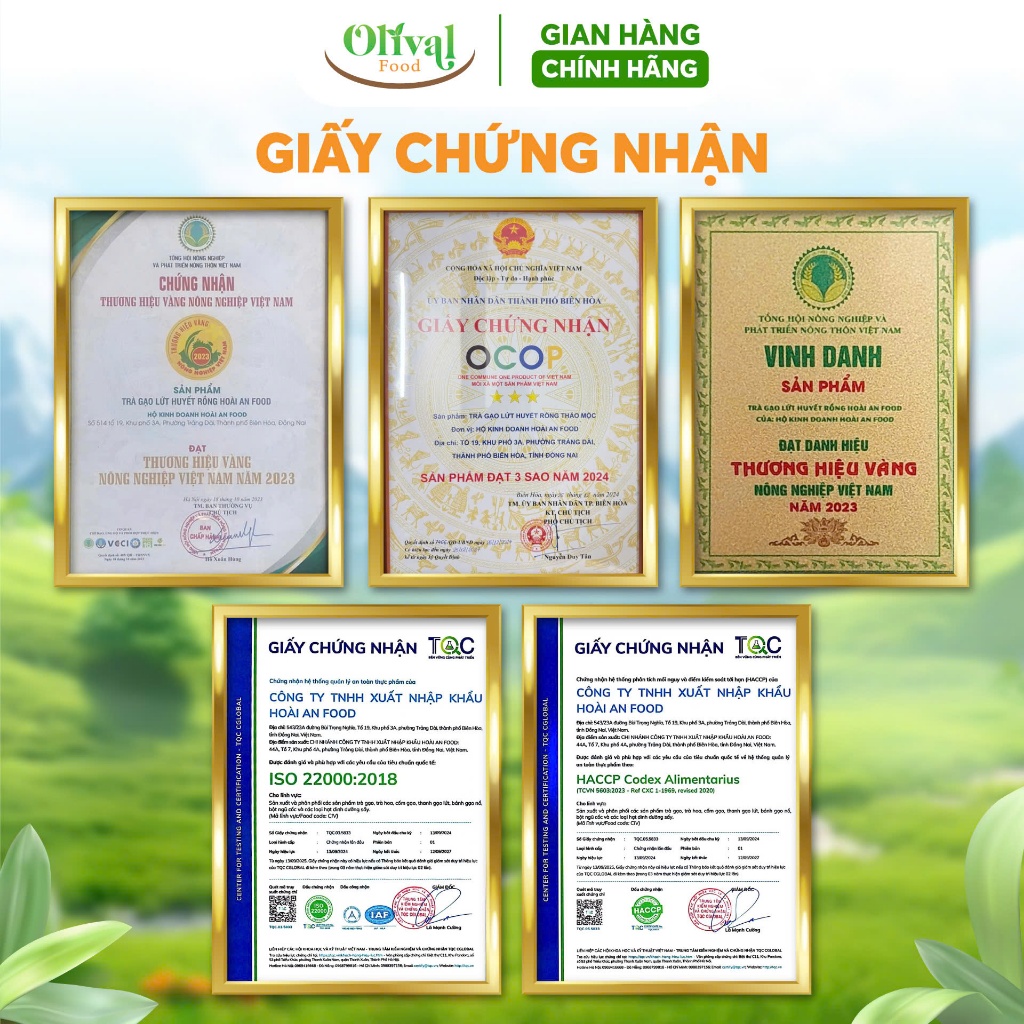 Cốm gạo lứt huyết rồng rong biển Olivalfood 200gr - Thơm ngon bắt vị, chay mặn đều dùng được
