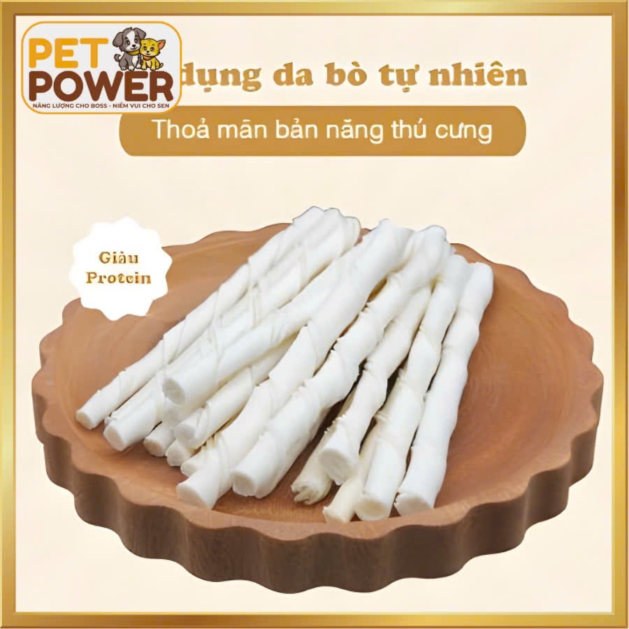 Que gặm da bò Doggyman 10 cây – Tự nhiên, sạch, an toàn cho chó