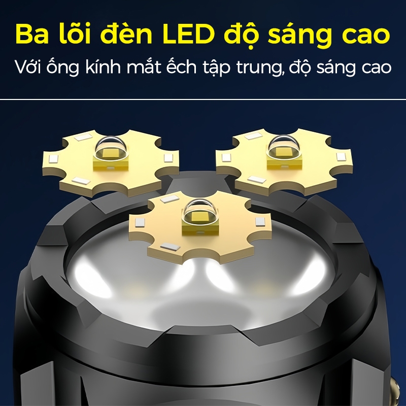 Đèn pin mini cầm tay siêu nhỏ siêu sáng chiếu xa tỏa chống nước có móc gài nam châm tiện dụng pin trâu 5 chế độ sáng