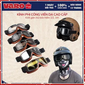 Kính phi công viền da cao cấp gắn mũ bảo hiểm gắn nón bảo hiểm nửa đầu, 3/4-hàng độc trên thị trường