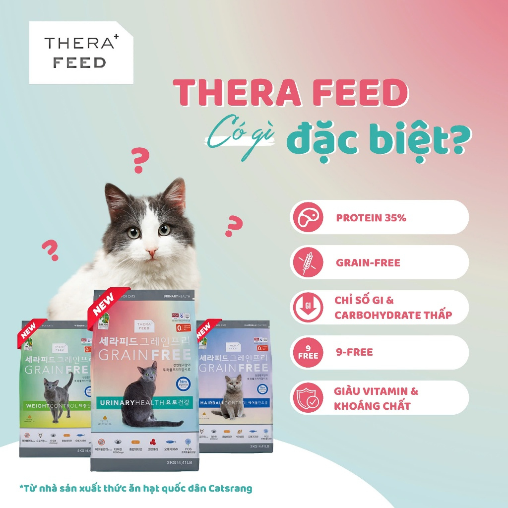 [2KG] THERA FEED - Hạt hỗ trợ sức khỏe toàn diện cho mèo