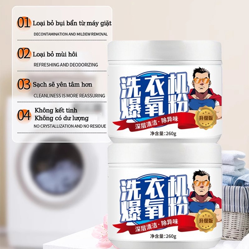 【5 Chai】Bột Tẩy Lồng Máy Giặt tẩy lồng máy giặt vệ sinh lồng giặt vệ sinh máy giặt
