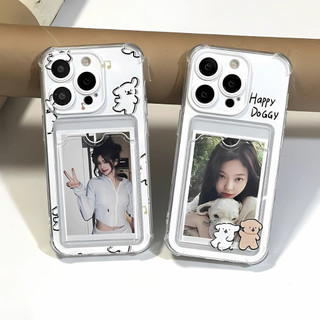 Ốp Lưng iPhone Cún Nhỏ Xinh Dẻo Đựng Thẻ, Chống Sốc, Bảo Vệ Camera - iP 7/8/X/XS/11/12/13/14/15/16/17/Plus/Pro/Max/Air