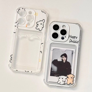 Ốp Lưng iPhone Cún Nhỏ Xinh Dẻo Đựng Thẻ, Chống Sốc, Bảo Vệ Camera - iP 7/8/X/XS/11/12/13/14/15/16/17/Plus/Pro/Max/Air