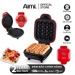 Máy Nướng Bánh Waffle Máy Làm Bánh Kẹp Nướng Bánh Waffle Aimi Khay Chống Dính Cao Cấp Dễ Vệ