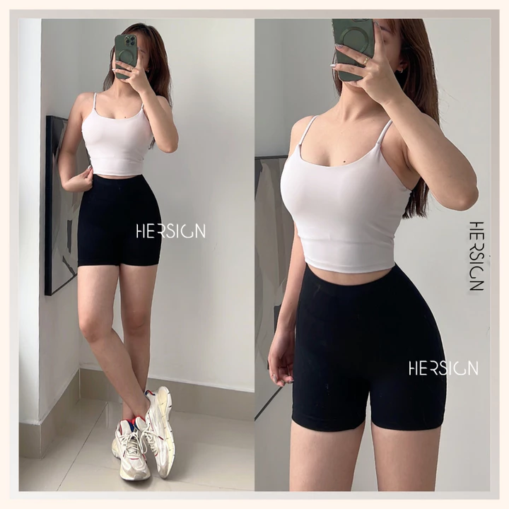 Đồ tập gym nữ Set đồ tập yoga nữ Áo croptop hai dây Quần đùi HERSIGN-SMIX11N12 BST HERSIGN Bare Form