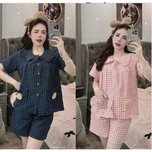 Bộ Đồ Nữ Mặc Nhà Hè, Set Áo Thun Cộc Tay + Quần Short Đũi Xốp, In Hình Gấu Cực Cute, Mặc Mát Thoải Mái pijama T336G