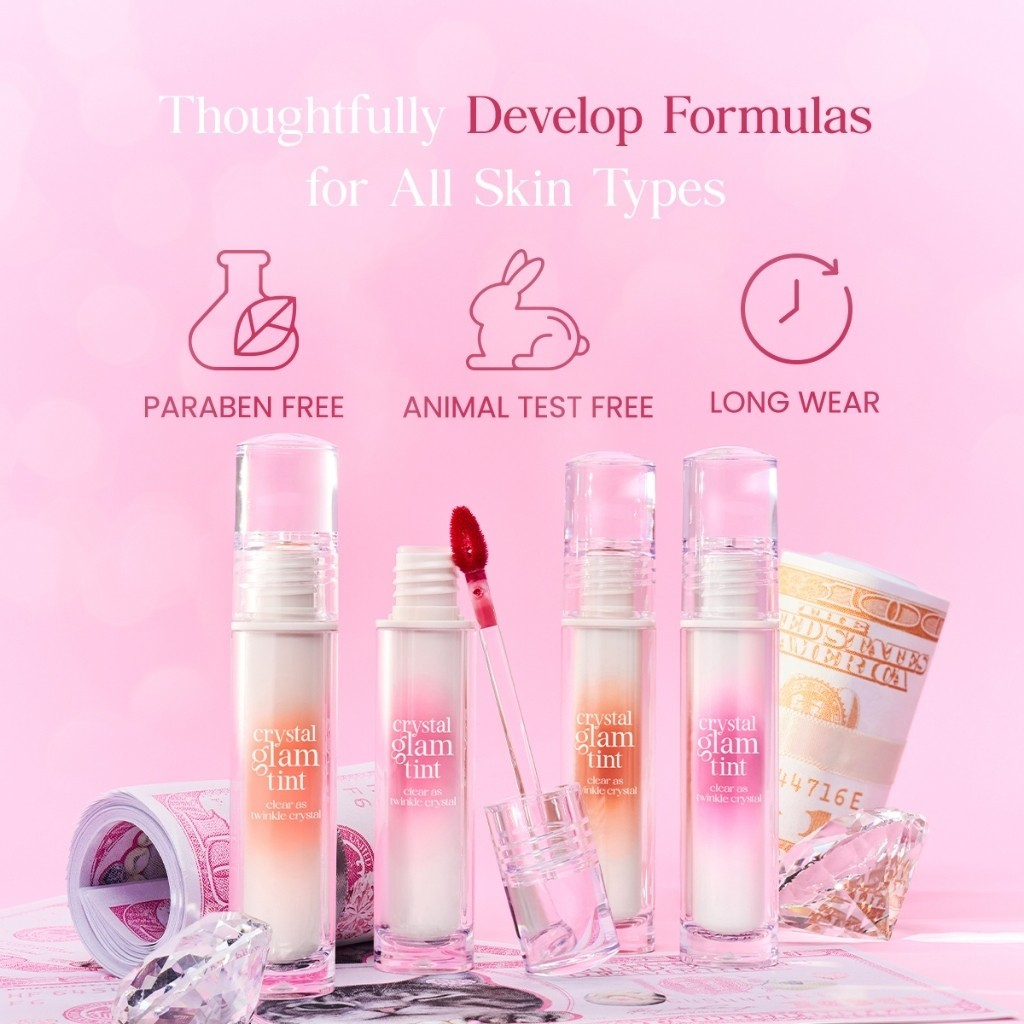Son Kem Tint Bóng Clio Crystal Glam Tint 3.4g - Son bóng nước, tông màu môi phát sáng