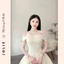 Đầm Cúp Ngực Phối Hoa Hồng Kèm Dây Đeo