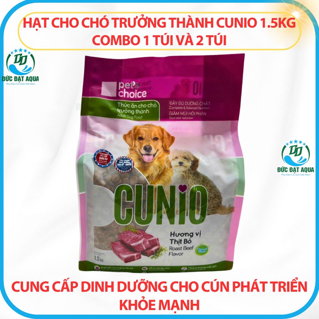 thức ăn Chó trưởng thành CUNIO 1.5kg Combo 1 túi và 2 túi  cung cấp dinh dưỡng cho Cún phát triển 9
