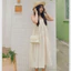 Đầm nữ đi biển du lịch hè thu xinh xắn cute Váy 2 dây dáng dàng qua gối 2 tầng form rộng xòe đen be basic T622G