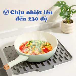 Thảm silicon úp chén đĩa thoát nước ECO, chống trơn trượt, Thảm lót nồi silicon chịu nhiệt tốt