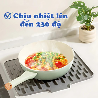 Thảm silicon úp chén đĩa thoát nước ECO, chống trơn trượt, Thảm lót nồi silicon chịu nhiệt tốt