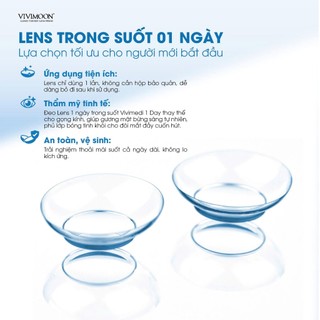 Lens 1 ngày cận trong suốt kính áp tròng VIVIMOON Vivimedi 1 Day (Giá 01 chiếc, 01 bên mắt,  x2 để đặt 1 đôi)