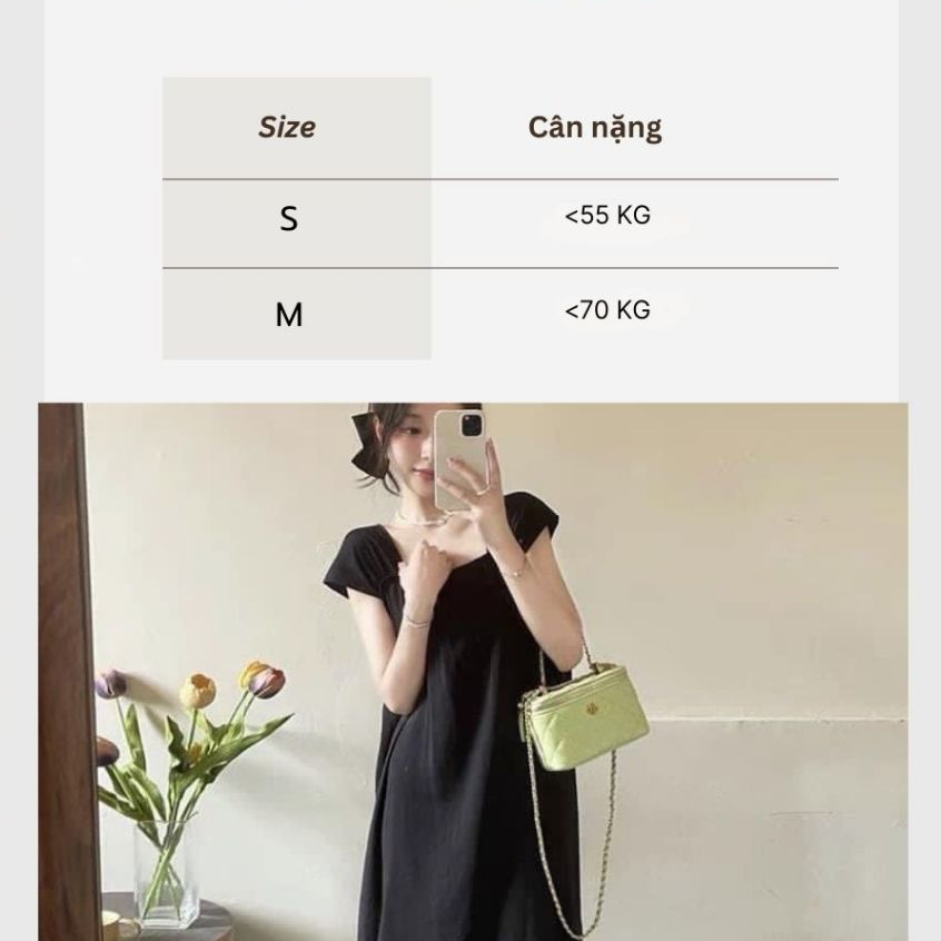Đầm bầu chất đũi basic trẻ trung mặc nhà đi chơi bigsize Váy dài maxi đi biển form rộng tay hến cổ vuông suông T1092G