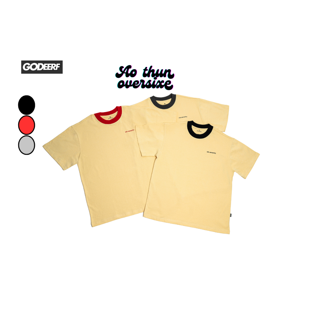 Áo thun Unisex Phối Cổ Local Brand CapyCherry Form Rộng nam nữ Oversize cotton 100%,Thoáng Mát_MH002