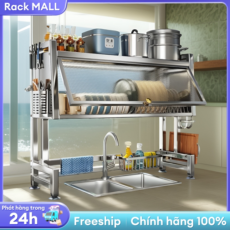 RACK Kệ để chén bát có nắp đậy Giá để bát đĩa inox 304 Kệ úp chén inox ...