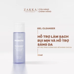 Gel Rửa Mặt Sạch Bụi Mịn Probiotic Anti-Pollution Radiance Amino Gel Zakka Naturals 30ml