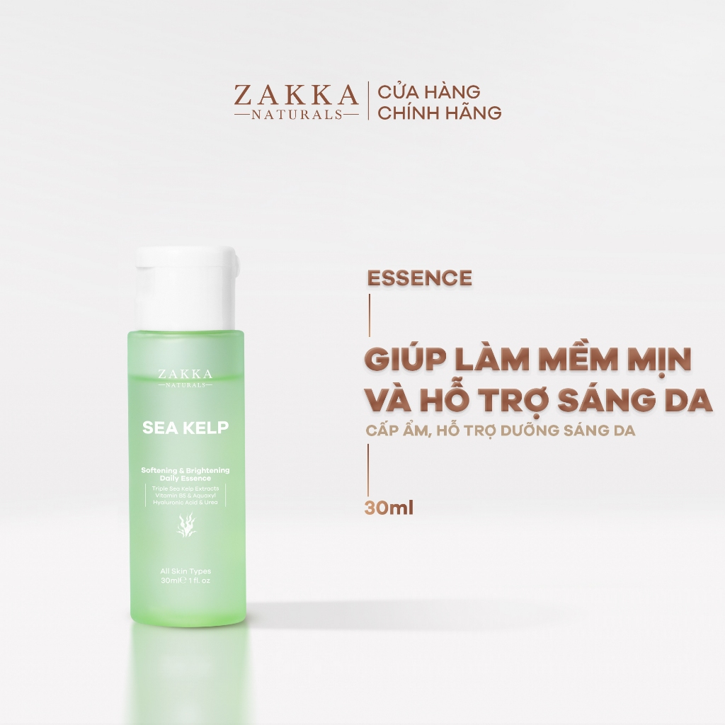 [Mẫu Mã Mới] Nước dưỡng Tảo Biển làm mềm mịn & hỗ trợ sáng da Zakka Naturals Sea Kelp Daily Essence 30ml