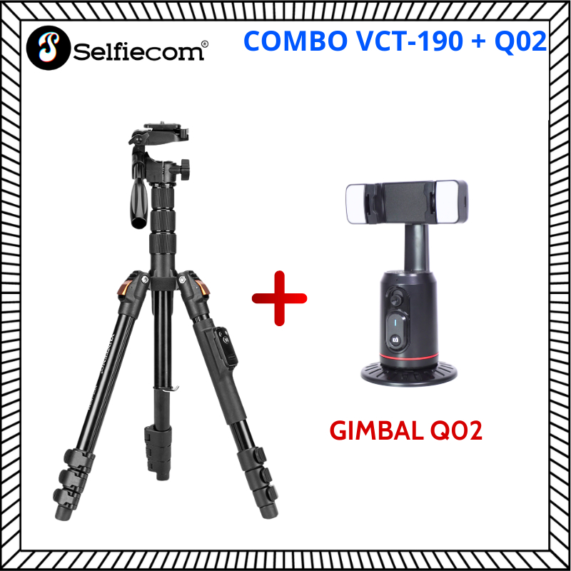 Combo Tripod Yunteng VCT-190 Và Gimbal Q02 - Phụ Kiện Hỗ Trợ Chụp Hình,  Quay Video Chuyên Nghiệp
