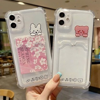 Ốp Lưng iPhone Gấu Cute Silicon Dẻo Đựng Thẻ, Chống Sốc, Bảo Vệ Camera - iP 7/8/X/XS/11/12/13/14/15/16/17/Plus/Pro/Max