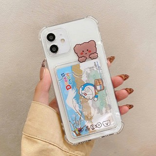 Ốp Lưng iPhone Gấu Cute Silicon Dẻo Đựng Thẻ, Chống Sốc, Bảo Vệ Camera - iP 7/8/X/XS/11/12/13/14/15/16/17/Plus/Pro/Max