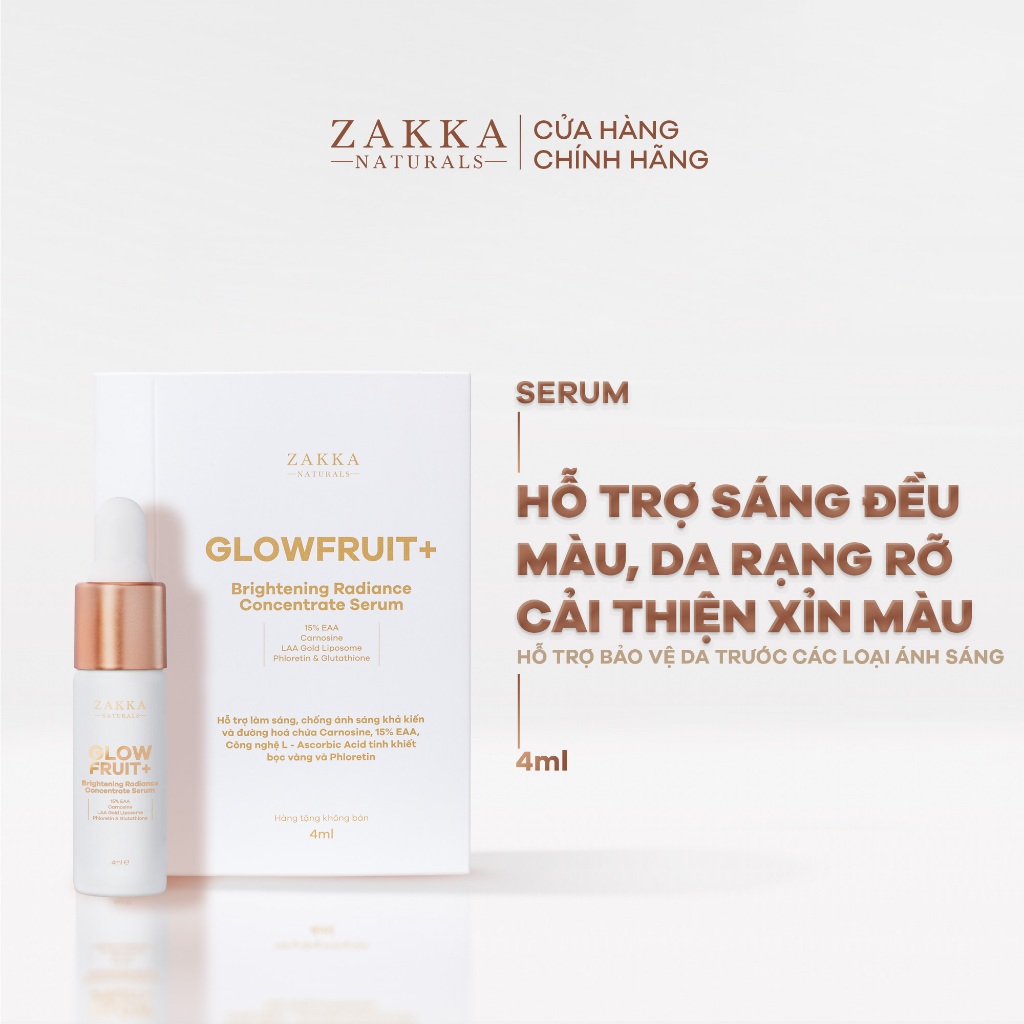 [GIFT] Sample Serum (Tinh Chất) Vitamin C Zakka Naturals GlowFruit+ Brightening 4ml