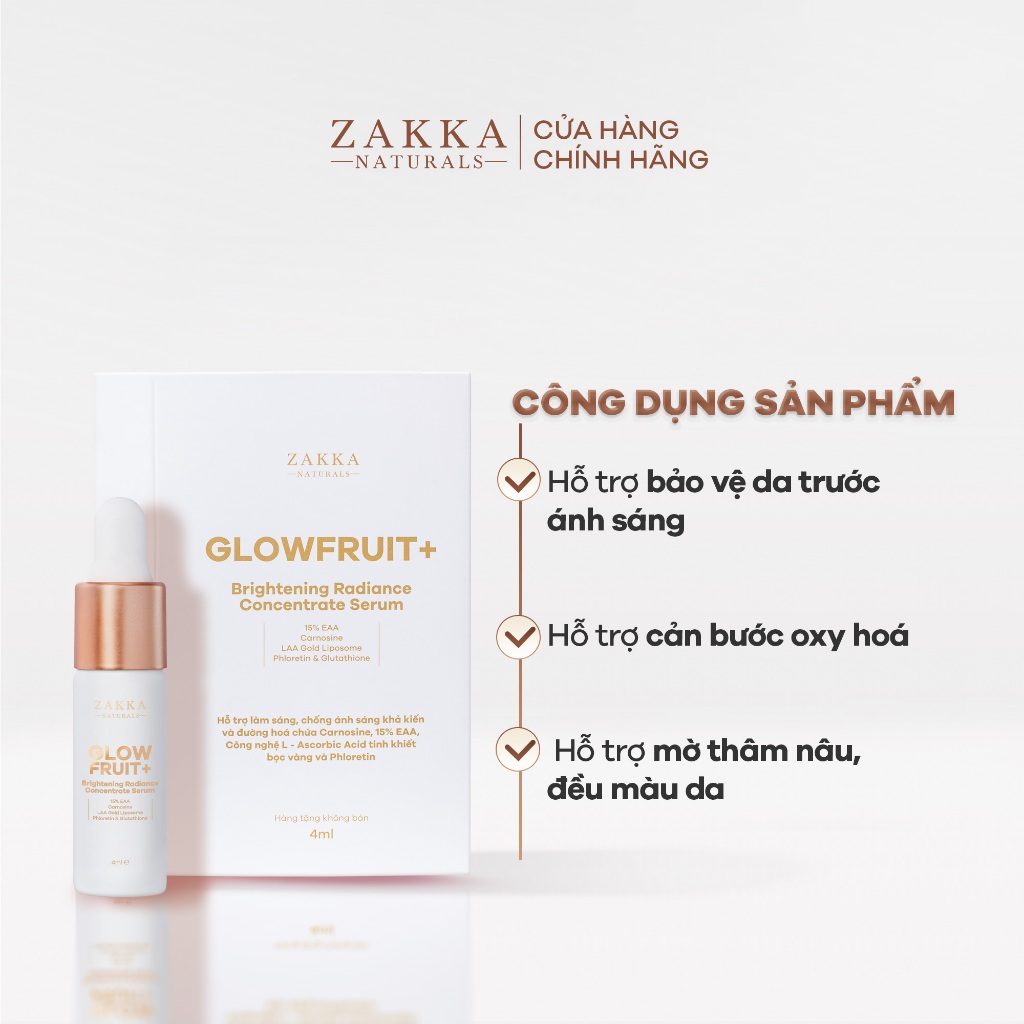 [GIFT] Sample Serum (Tinh Chất) Vitamin C Zakka Naturals GlowFruit+ Brightening 4ml
