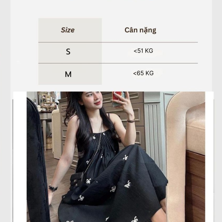 Đầm nữ tiểu thư bánh bèo Váy 2 dây ( có điều chỉnh độ dài dây ) họa tiết nơ nhỏ xếp li ngực dáng lỡ xòe T752G
