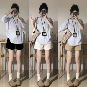 Quần Short Kaki Nữ Suông Ống Rộng Cạp Chun Dây Rút Quần Kaki Cạp Chun Nữ Form Ngắn Trên Gối