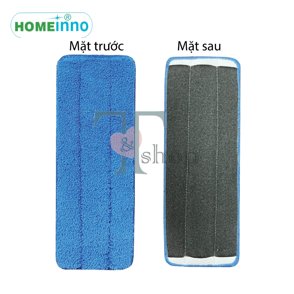 [HỎA TỐC] (KO ĐẦU NHỰA) Tấm Vải Lau Nhà Thay Thế Cây Lau Nhà Tự Vắt 2 Ngăn Thông Minh Homeinno