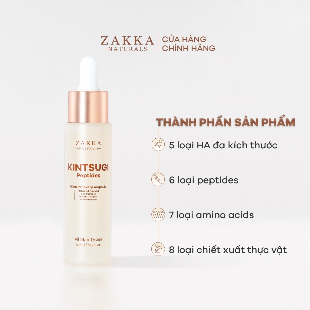 Tinh Chất Kintsugi Peptides Ultra Recovery Ampoule Zakka Naturals 30ml