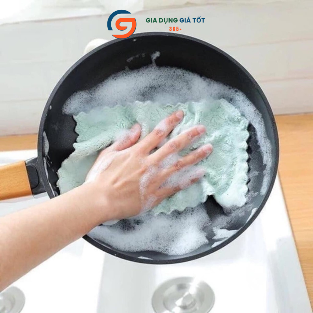 Combo 10 khăn lau đa năng siêu thấm - khăn lau bếp, lau bàn, lau chén mềm mịn nhiều màu
