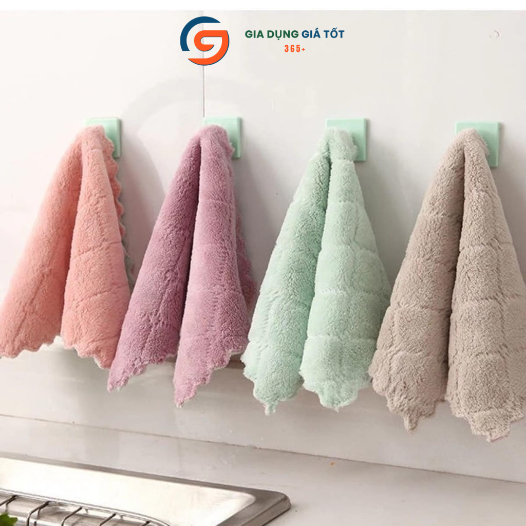 Combo 10 khăn lau đa năng siêu thấm - khăn lau bếp, lau bàn, lau chén mềm mịn nhiều màu