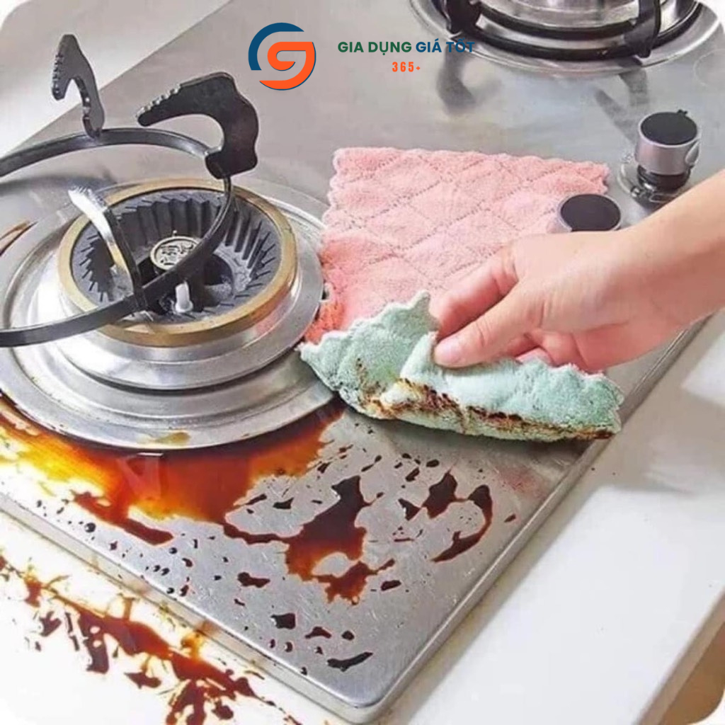 Combo 10 khăn lau đa năng siêu thấm - khăn lau bếp, lau bàn, lau chén mềm mịn nhiều màu