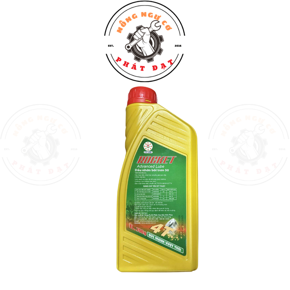 Nhớt bôi trơn ROCKET 4T, chai 800ml, chống mài mòn, chống đóng cặn hiệu quả
