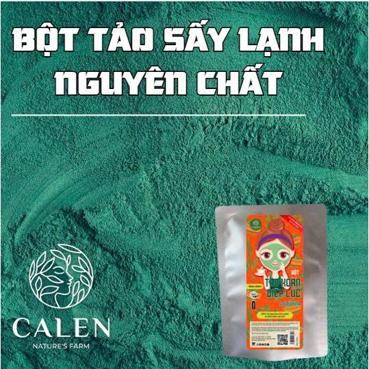 Mặt nạ bột tảo xoắn Spirulina hữu cơ nguyên chất không pha trộn gói trải nghiệm dùng thử 1 lần cao cấp Calen Nature Farm