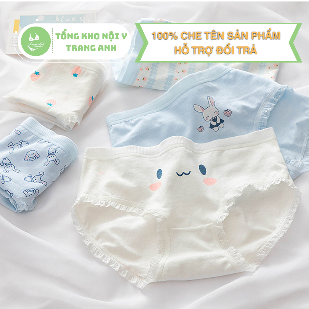 Combo 10 Quần Lót Bé Gái Cotton Thấm Hút Mồ Hôi Hình Thỏ Con Dễ Thương Đáy Kháng Khuẩn 25-62KG Quần Cute CTB04