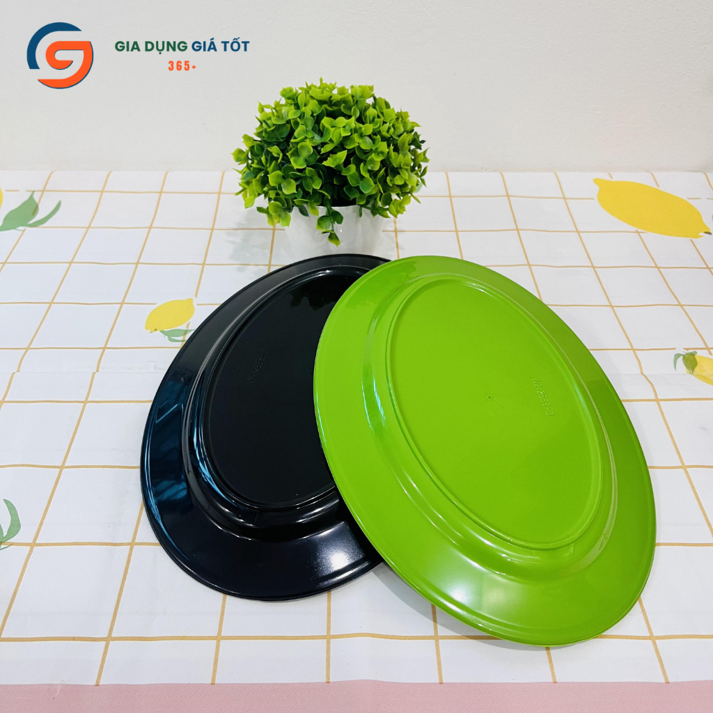 Đĩa nhựa bầu dục oval Song Long - đĩa nhựa phíp đựng trái cây, thức ăn bền đẹp nhiều màu