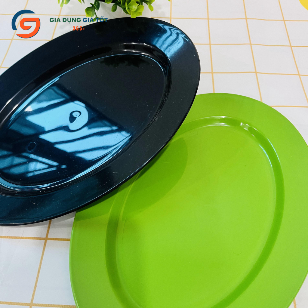 Đĩa nhựa bầu dục oval Song Long - đĩa nhựa phíp đựng trái cây, thức ăn bền đẹp nhiều màu