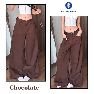 Quần Jean Ver.3 Dài Fold Series Calem.Club màu Chocolate chất liệu Kaki Jean form nam nữ phong cách trẻ trung năng động